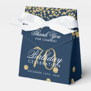 Ballotins Merci bleu Gold Navy 70e anniversaire Confetti