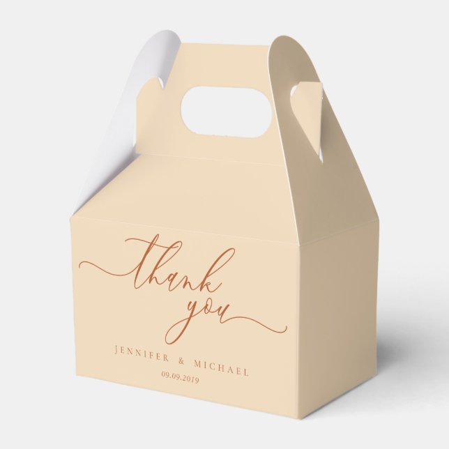 Ballotins Merci cadeau en terre cuite beige élégant (Verso)