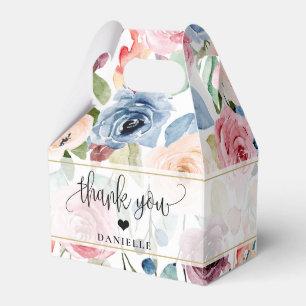 Ballotins Merci Calligraphie Script Aquarelle Fleurs