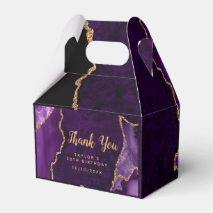 Ballotins Merci d'anniversaire Agate Violet et Or