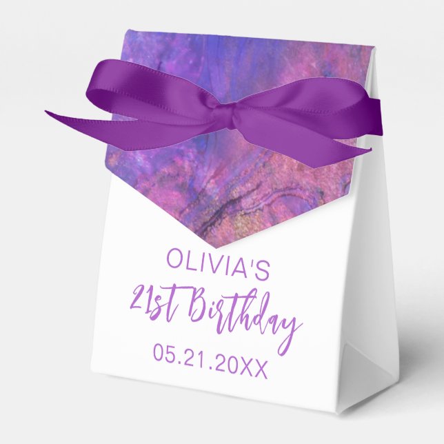 Ballotins Merci d'anniversaire moderne rose violet Ballotin (Verso)