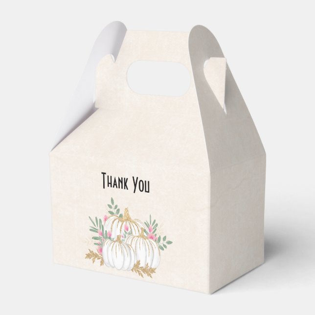 Ballotins Merci d'aquarelle Citrouille blanc et or (Verso)