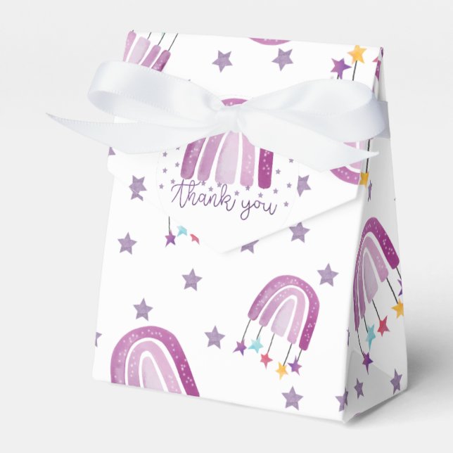 Ballotins Merci de Baby shower arc-en-ciel violet (Verso)
