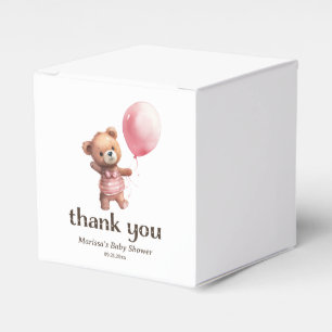 Ballotins Merci de Baby shower de fille de l'ours rose Teddy