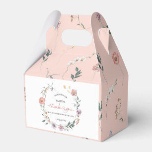 Ballotins Merci de Baby shower fleur sauvage d'aquarelle