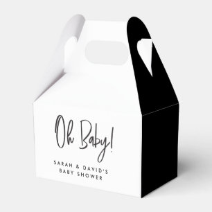 Ballotins Merci de Baby shower noir blanc Couple minimal