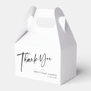Ballotins Merci de Baby shower noir et blanc moderne