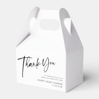 Ballotins Merci de Baby shower noir et blanc moderne