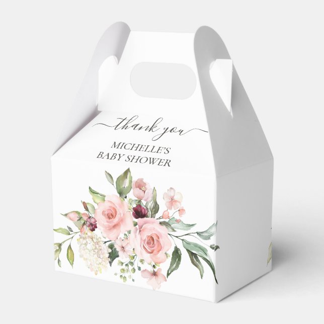 Ballotins Merci de Baby shower rose Roses (Arrière)