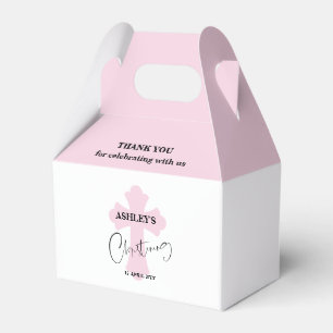 Ballotins Merci de Ballotin de baptême rose clair