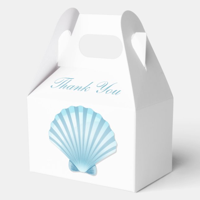 Ballotins Merci de mariage Shell Blue Nautical Beach (Verso)