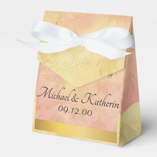 Ballotins Merci dentelle couleur rose jaune personnalisé (Verso)