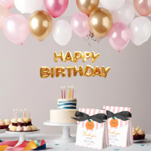 Merci doux rayures roses souriant orange