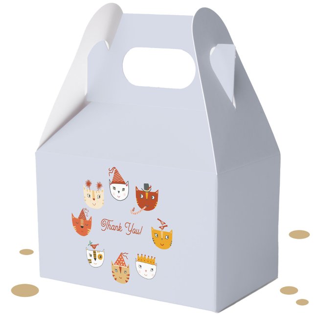 Ballotins Merci du chat de fête (Fun party cat favor box)