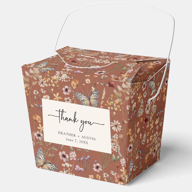Ballotins Merci en terre cuite (Terracotta Floral Thank You Favor Boxes with Butterflies by Painted Paperie
)