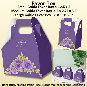 Ballotins Merci, Fleurs Mauve Violet & Mariage Blanc
