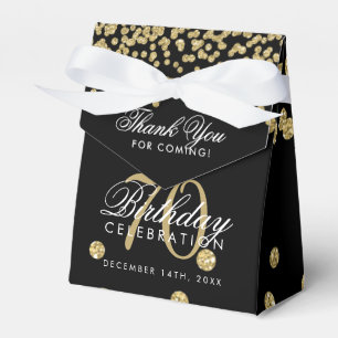 Ballotins Merci Gold Black 70th Birthday Confetti