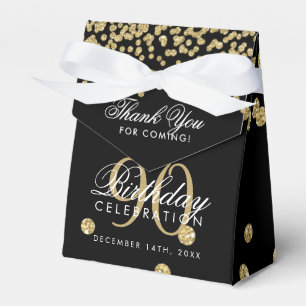 Ballotins Merci Gold Black 90th Birthday Confetti