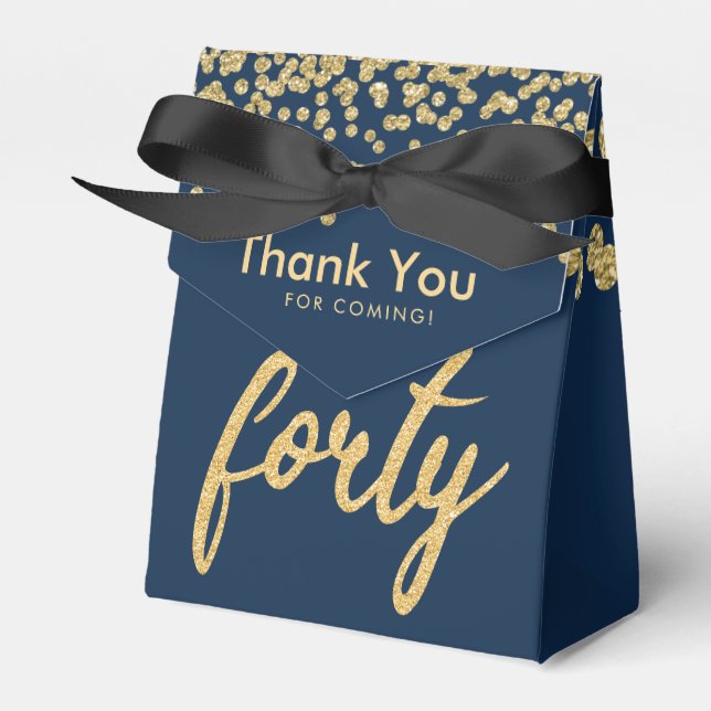 Ballotins Merci Gold Navy Blue "Quarty" fête d'anniversaire (Verso)