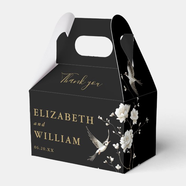 Ballotins Merci Mariage de la Chinoiserie Noire Et Or (Verso)