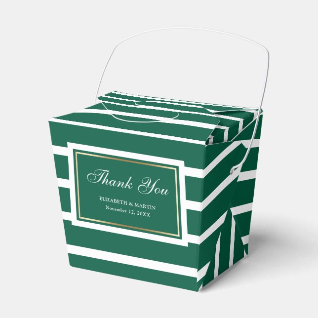 Ballotins Merci Mariage Emerald Green Gold moderne (Verso)