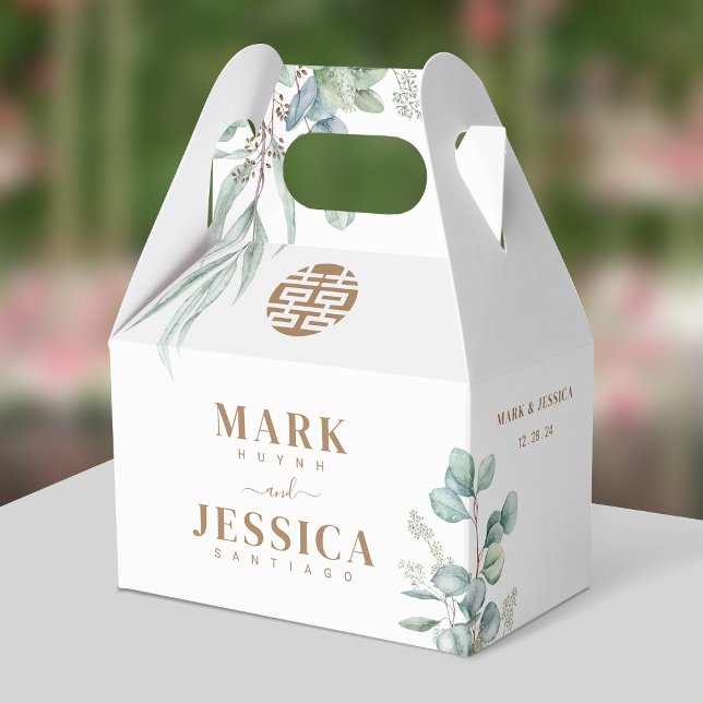 Ballotins Merci Mariage Eucalyptus Double Bonheur (Créateur téléchargé)