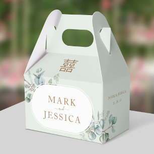 Ballotins Merci Mariage Eucalyptus Double Bonheur