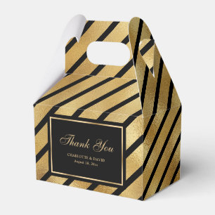 Ballotins Merci Mariage moderne Black et Gold Foil
