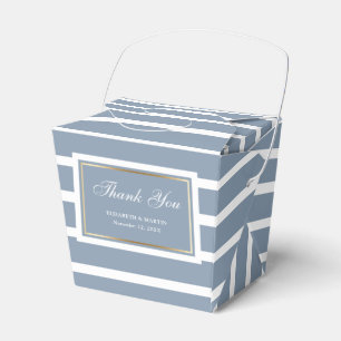 Ballotins Merci Mariage moderne Dusty Blue Gold