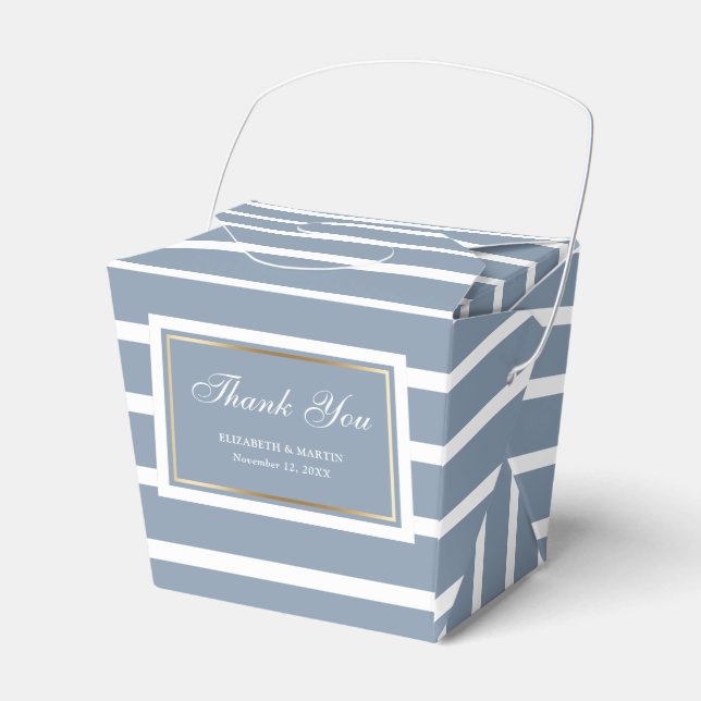 Ballotins Merci Mariage moderne Dusty Blue Gold (Verso)