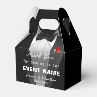 Ballotins Merci noir Tuxedo | Boîte cadeau