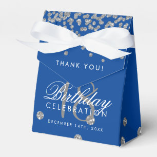 Ballotins Merci Parties scintillant d'argent Confetti Royal