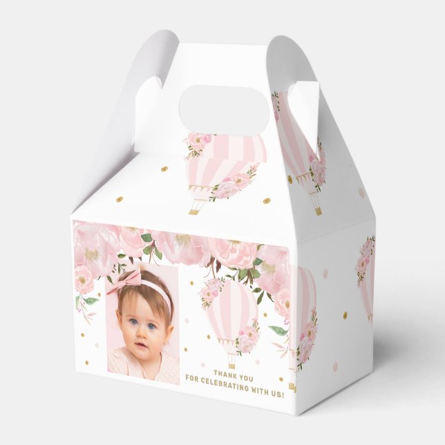 Ballotins Merci photo floral rose vif à air chaud (Arrière)