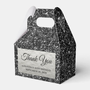 Ballotins Merci pour le 50e anniversaire de Glitter Noir Arg