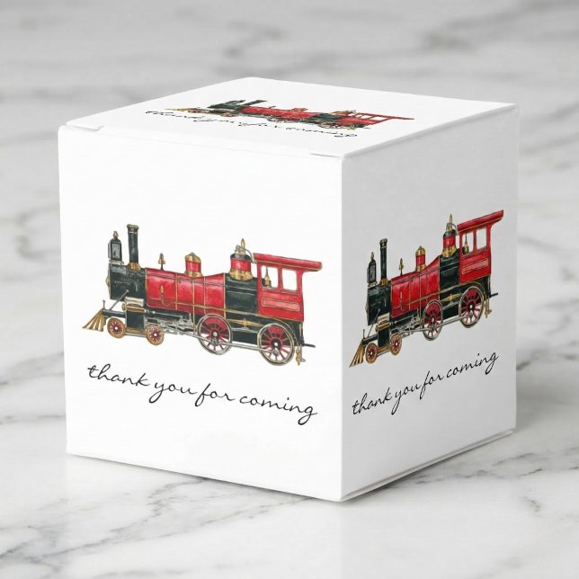 Ballotins Merci Pour Le Train Rouge À Venir (Thank You For Coming Red Train Favor Boxes)