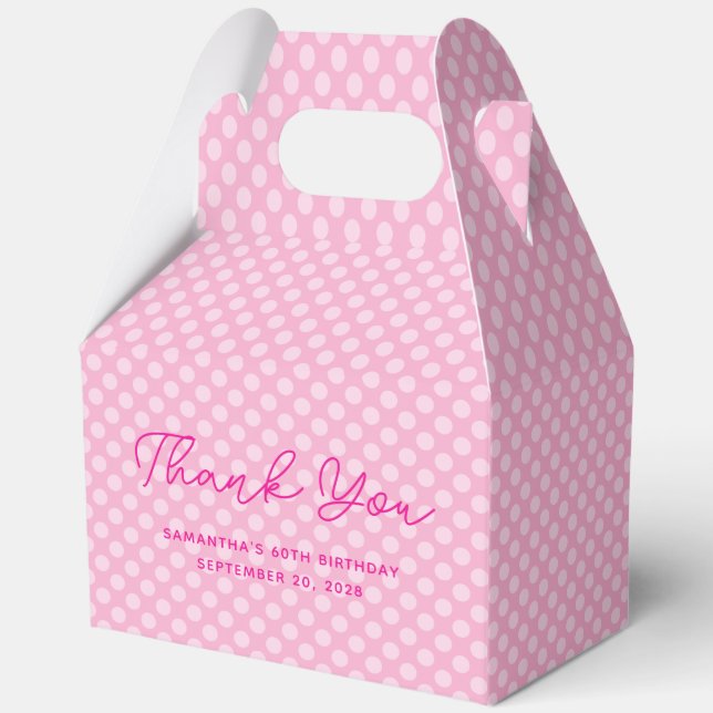 Ballotins Merci pour les 60 ans de Light Pink Polka Dot (Recto)
