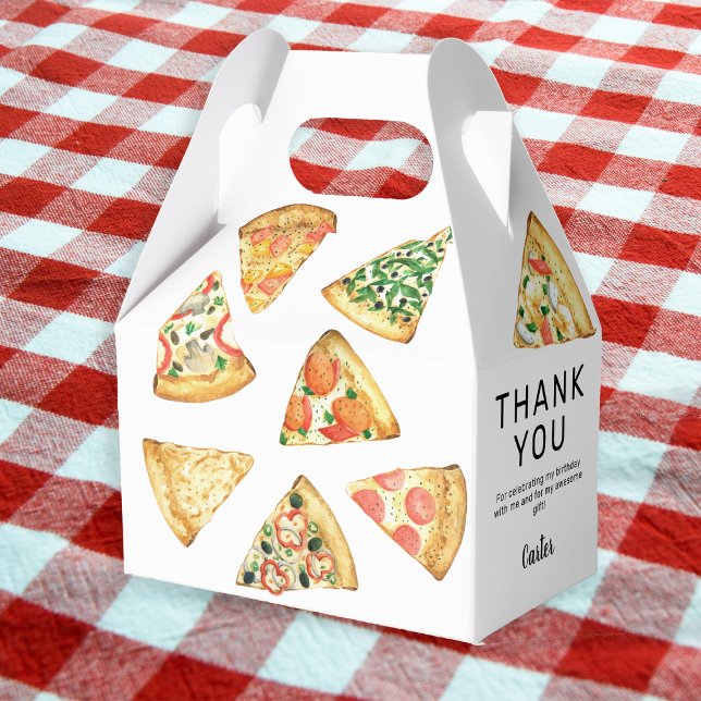 Ballotins Merci pour une fête d'anniversaire pizza moderne (Créateur téléchargé)