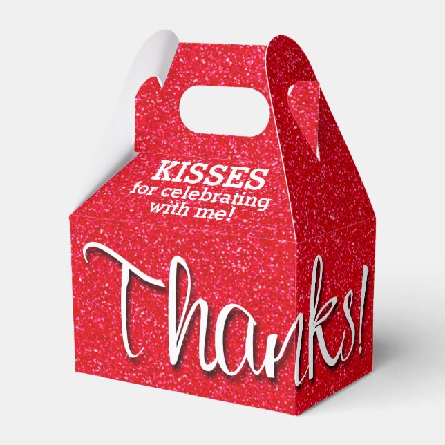 Ballotins MERCI Red Faux Glitter (Verso)
