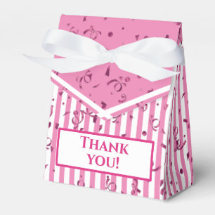 Ballotins Merci - Rose/Blanc simples rayures Motif F