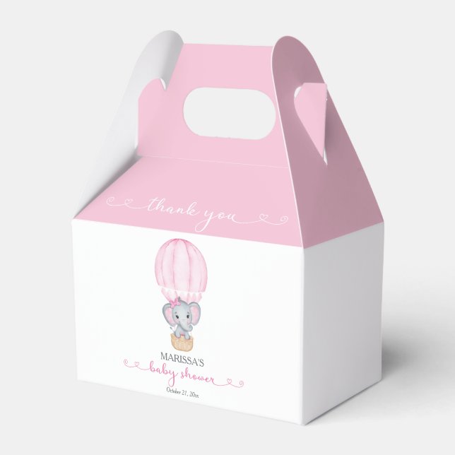 Ballotins Merci rose Eléphant bébé fille douche (Verso)