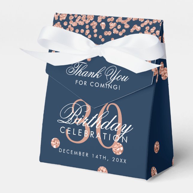 Ballotins Merci rose Gold Navy 30e anniversaire Confetti (Verso)