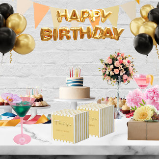 Ballotins Merci texte doré et rayures 50 e anniversaire