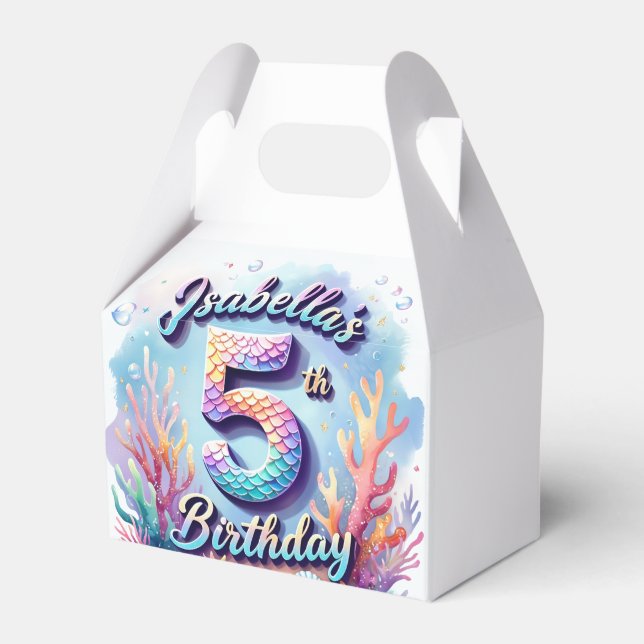 Ballotins Mermaid Birthday Party Custom Name & Age Isabella  (Verso)