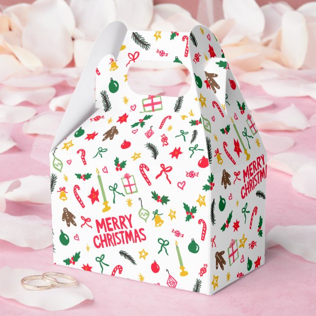 Ballotins Merry Christmas Cute Doodle Whimsical Pattern  (Mariage)