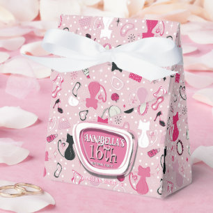 Ballotins Mid Century Pink Heart Cats Anniversaire