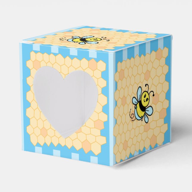 Ballotins Miel abeille et Miel peigne Baby shower garçon ble (Verso)