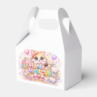 Ballotins Mignon Kawaii Fabriqué Avec Amour Chat Nom Pastel