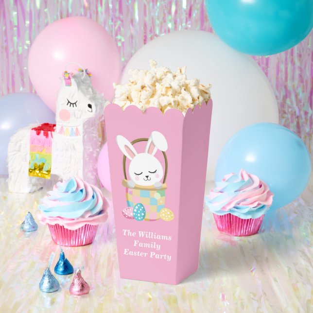 Ballotins Mignon Popcorn de fête de Pâques lapin rose heureu (Fête)