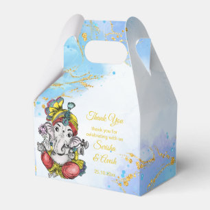 Ballotins Mignonne Ganesha bleu or mariage indien faveurs