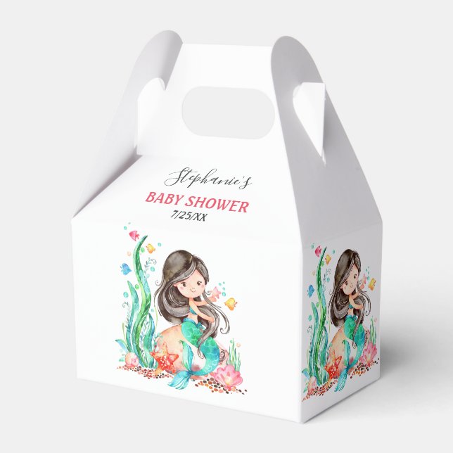 Ballotins Mignonne sirène d'aquarelle sous le Baby shower ma (Verso)